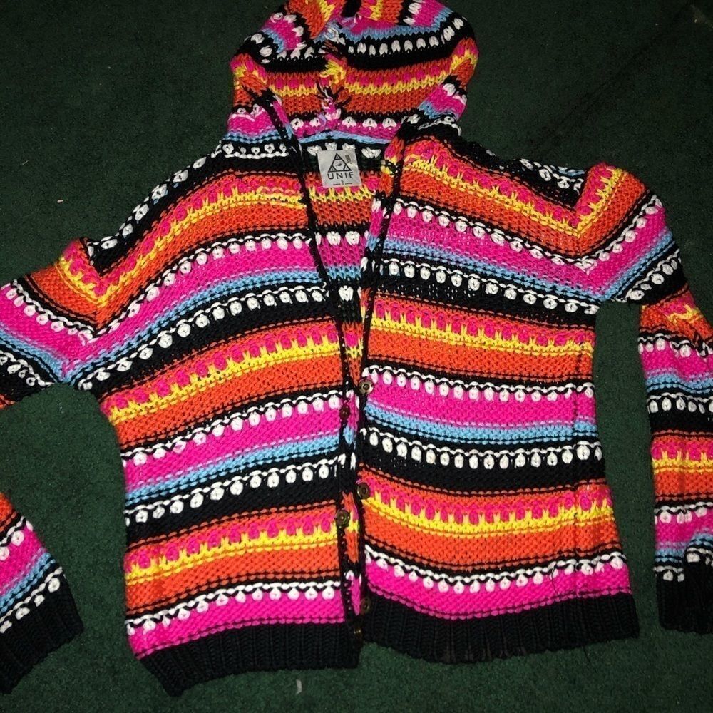 RARE UNIF Small Knit Rainbow Cardigan